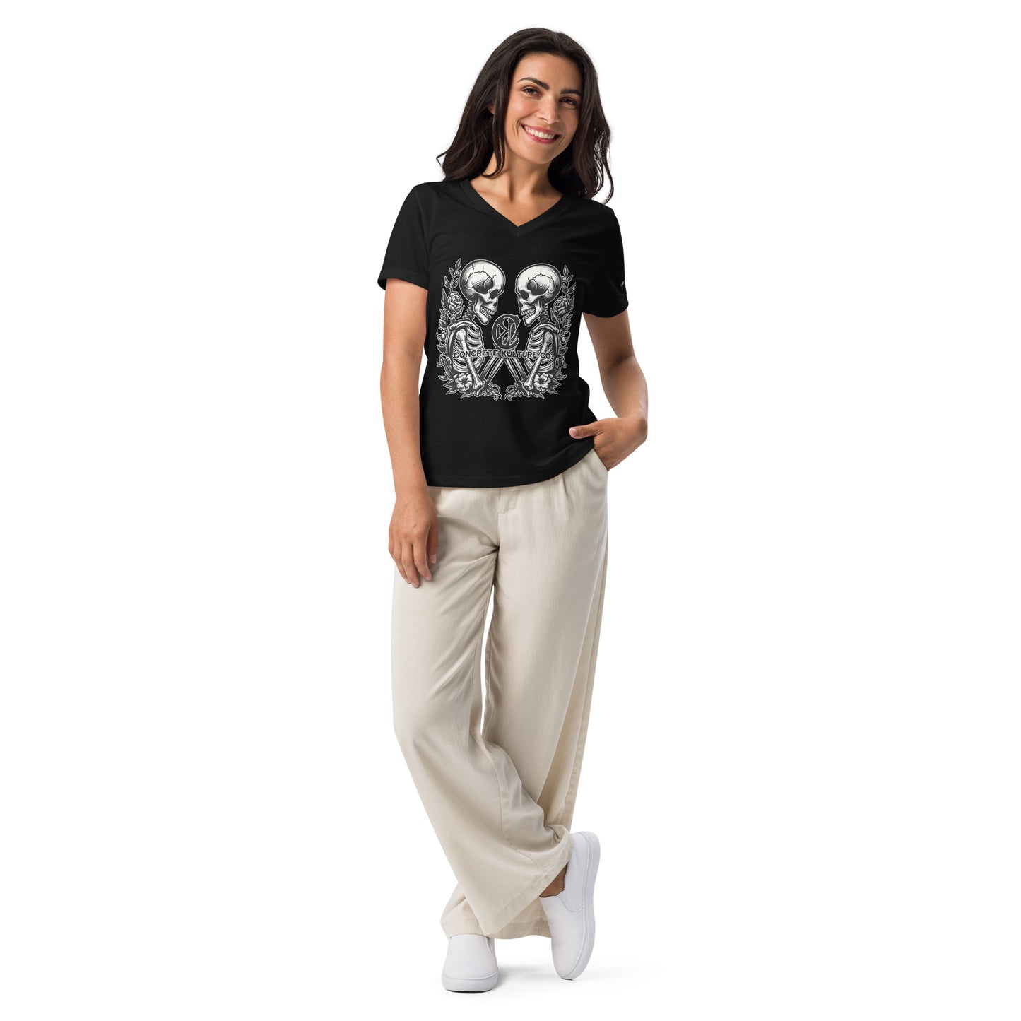 Women’s relaxed Concrete Kulture Co v-neck t-shirt